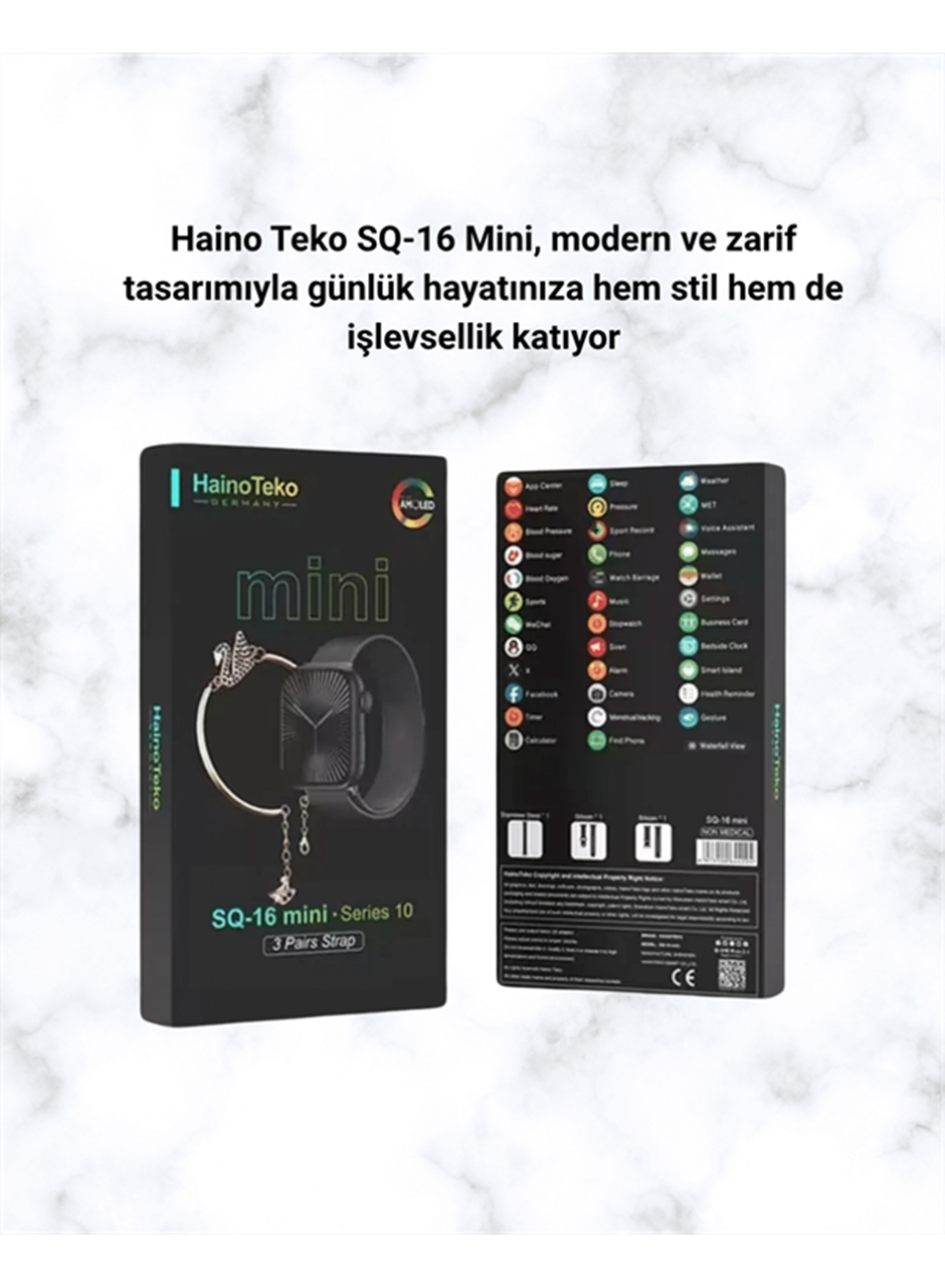 Akıllı Saat SQ-16 Mini Series 10 | Unisex Tasarım, Sağlık ve Spor Takibi