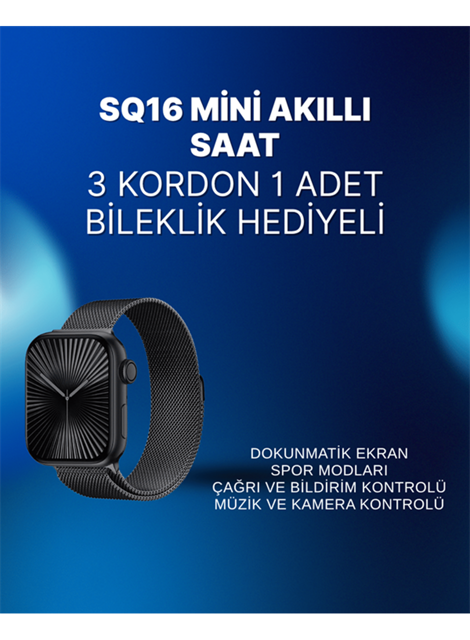 Mini Series 10 Akıllı Saat | 3 Kordon + Bileklik Hediyeli, Tüm Telefonlarla Uyumlu