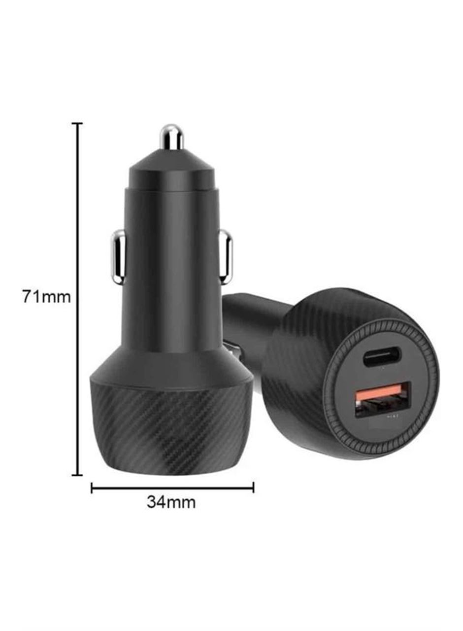 Hızlı Oto Şarj Cihazı 38W Çift Girişli HIzlı Şarj Oto Çakmaklık Type-C