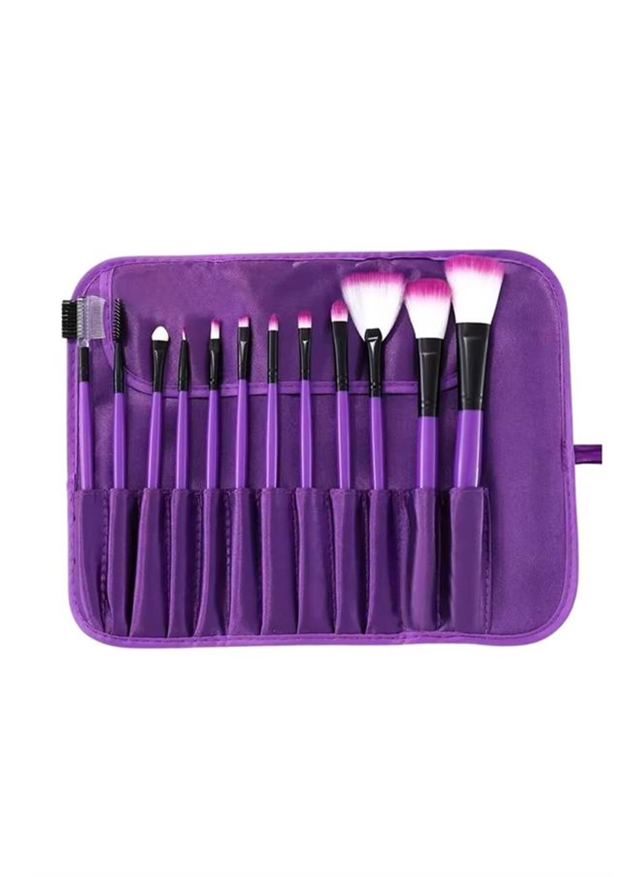 12 Parça Makyaj Fırça Seti Profesyonel Fondöten Allık Far Kontür Fırçası