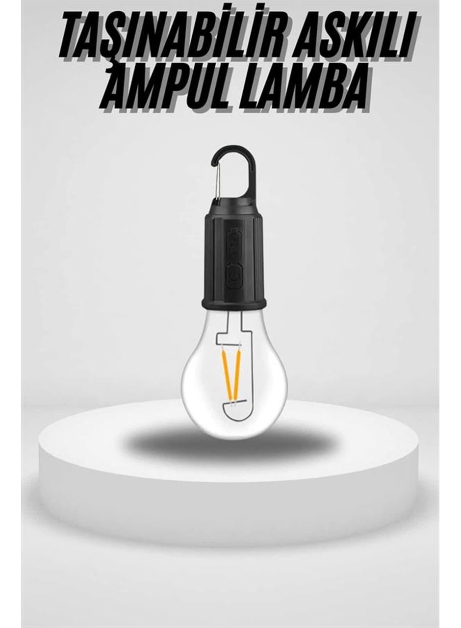 Taşınabilir Askılı Ampul Kamp Lambası Askılı Type-C Şarjlı Bahçe Lambası