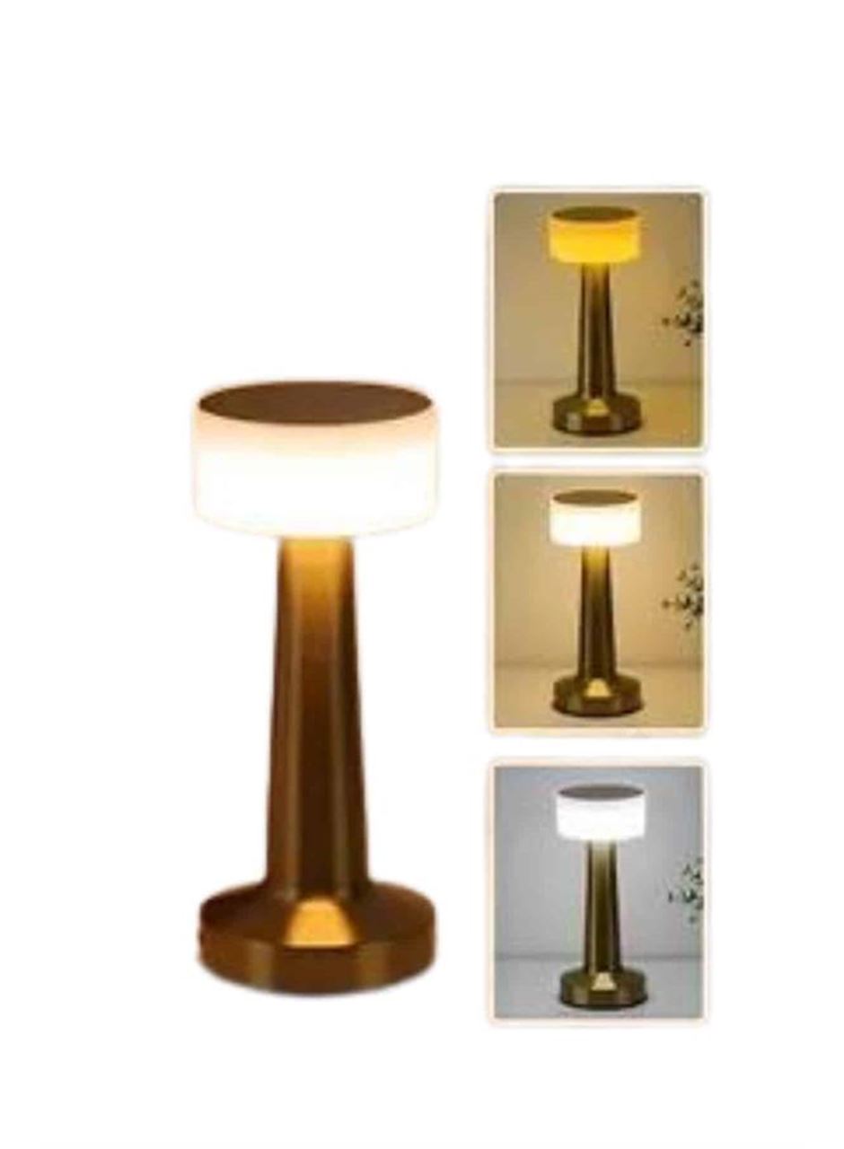 Kablosuz Renkli Masa ve Gece Lambası Altın Rengi Dokunmatik Led Lamba