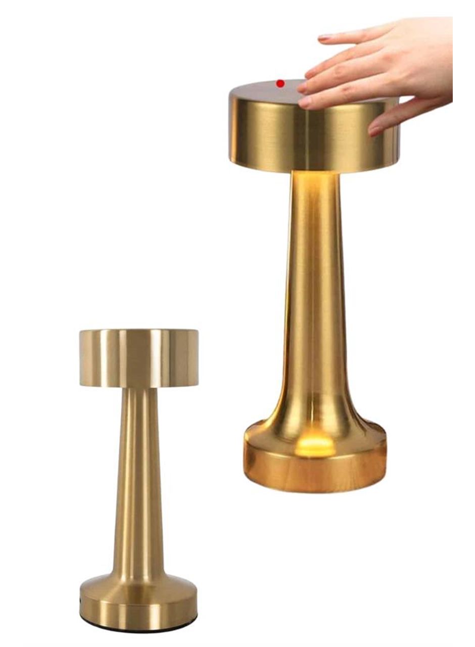 Altın Rengi Masa ve Gece Lambası Dokunmatik Şarjlı Masa Lambası