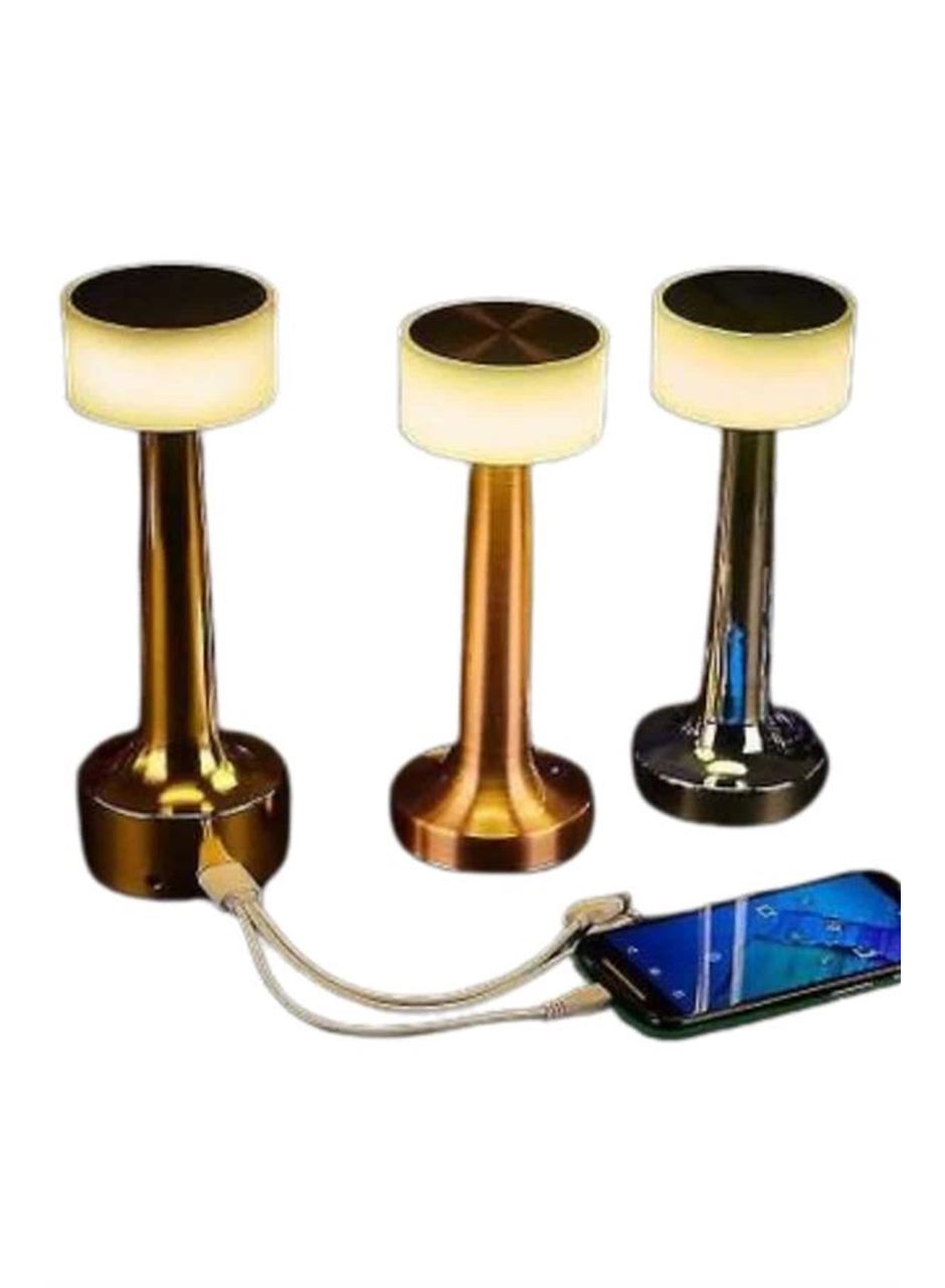 Altın Rengi Masa ve Gece Lambası Dokunmatik Şarjlı Masa Lambası