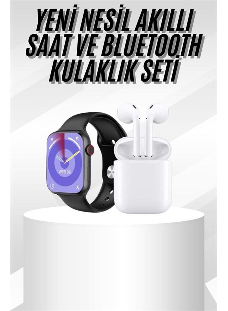 Yeni Nesil Akıllı Saat Ve Kulaklık Seti Gümüş Kasa Zarif Tasarım Çok Fonksiyonlu
