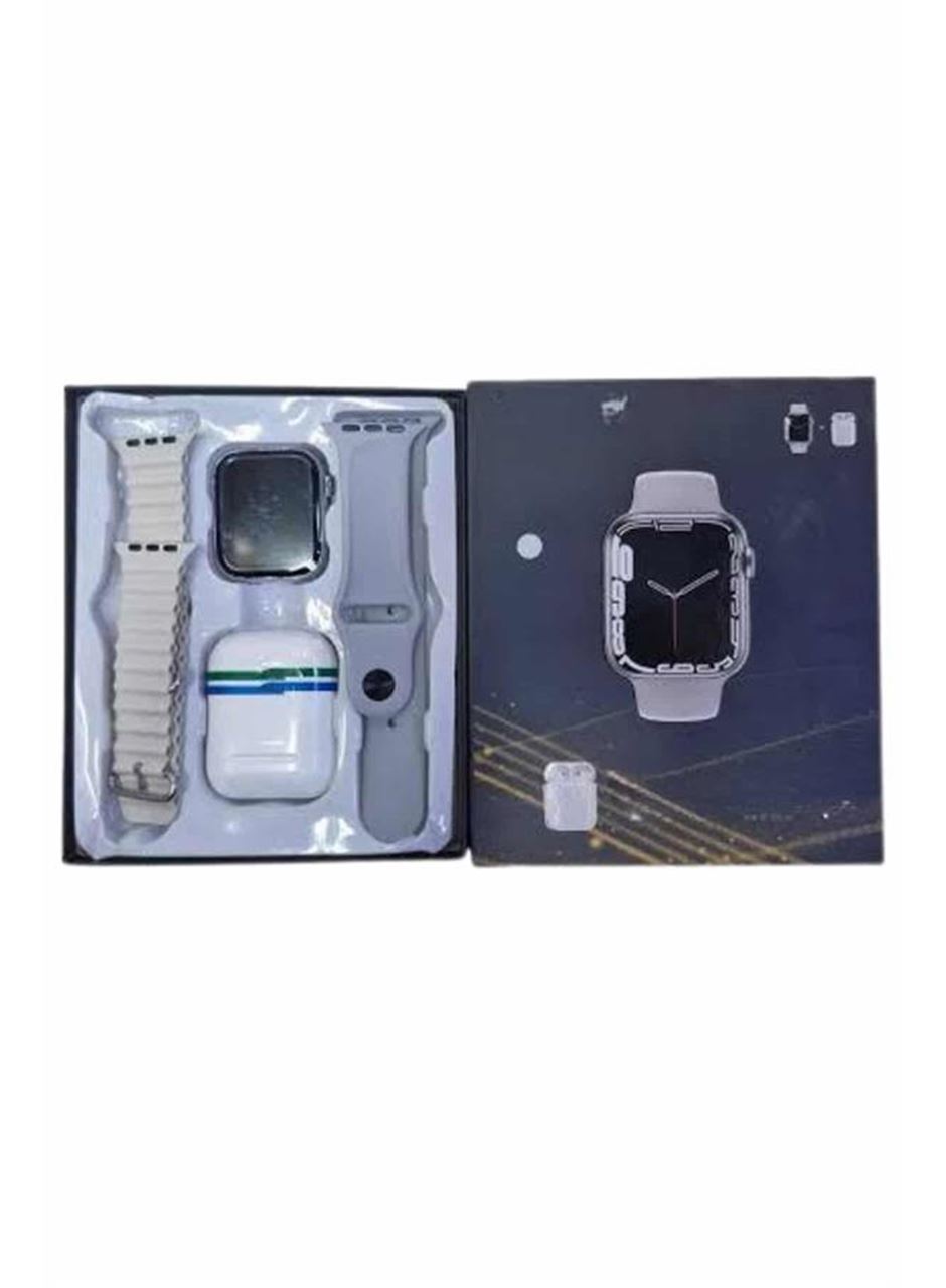 Yeni Nesil Akıllı Saat Ve Kulaklık Seti Gümüş Kasa Zarif Tasarım Çok Fonksiyonlu