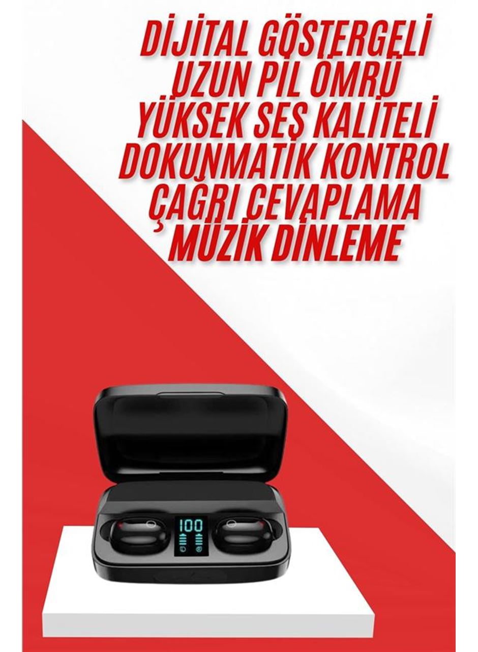 Kablosuz Bluetooth Kulaklık Android ve İOS Uyumlu Led Göstergeli Powerbankli