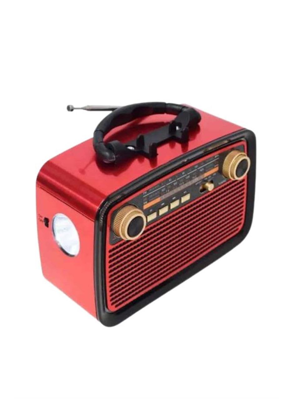 Nostaljik Görünümlü Ahşap Radyo TF SD USB Girişli Led Fener Işıklı