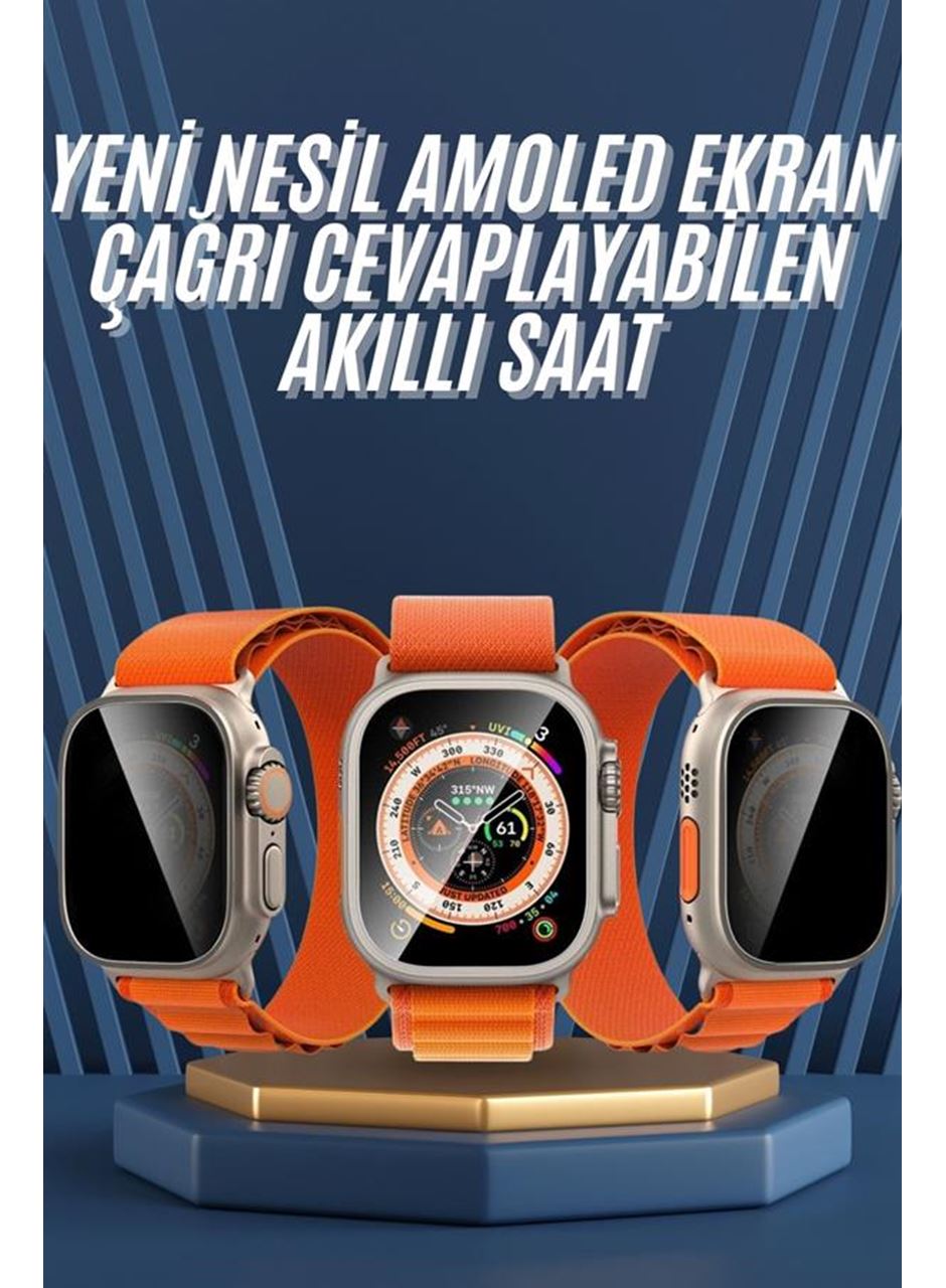 Ultra Max Kordon Kilitli Akıllı Saat Amoled Ekran Titreşimli Çağrı Cevaplayabilen