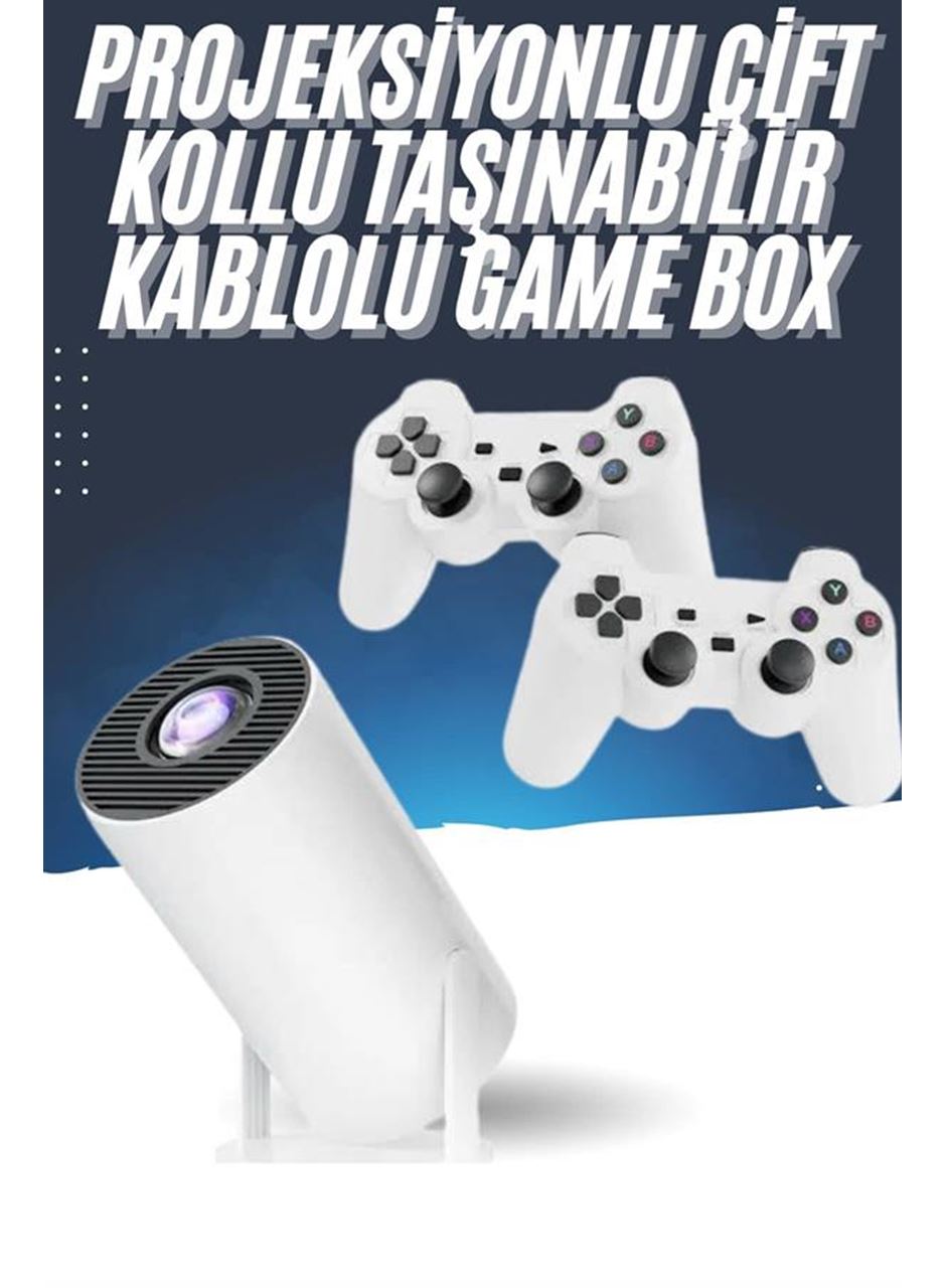 4K Wireless Çift Kollu Kumandalı Oyun Projeksiyonu Retro Video Oyunu