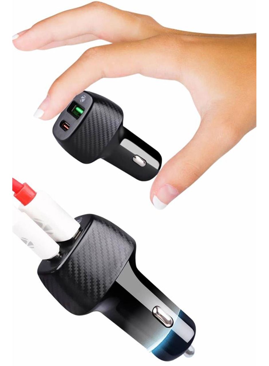 38W USB Type-C Girişli Oto Çakmaklık Araç İçi Hızlı Şarj Çakmaklık Şarj Aleti