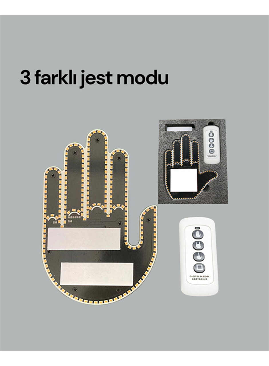 Kablosuz Kumandalı LED Jest Işığı – 3 Modlu Araba Arkası Mesaj Işığı, 203 LED ile Yüksek Parlaklık