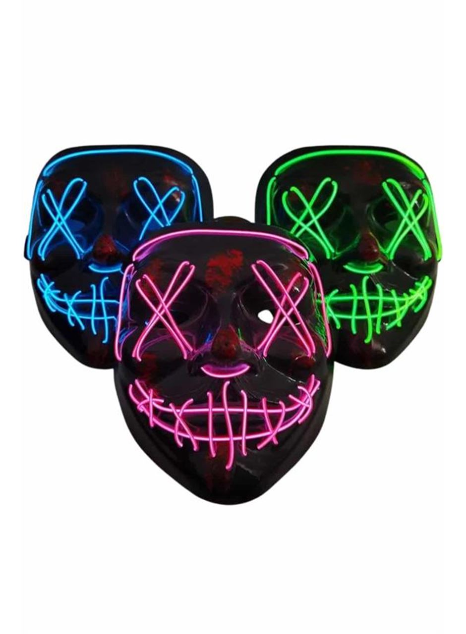 Işıklı Led Maske Parti Eğlence Maskesi Hallowen Neon Maske