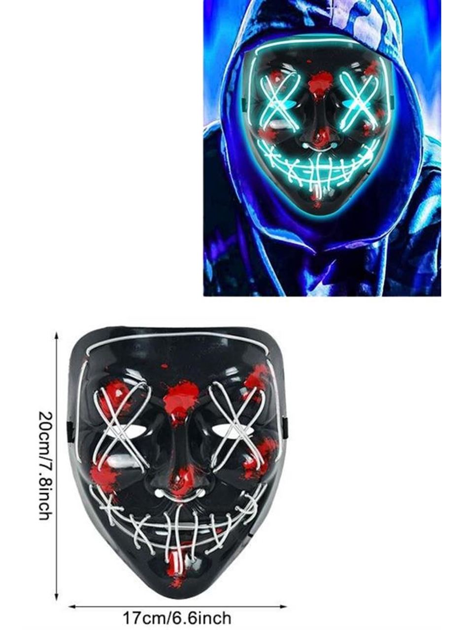 Işıklı Led Maske Parti Eğlence Maskesi Hallowen Neon Maske