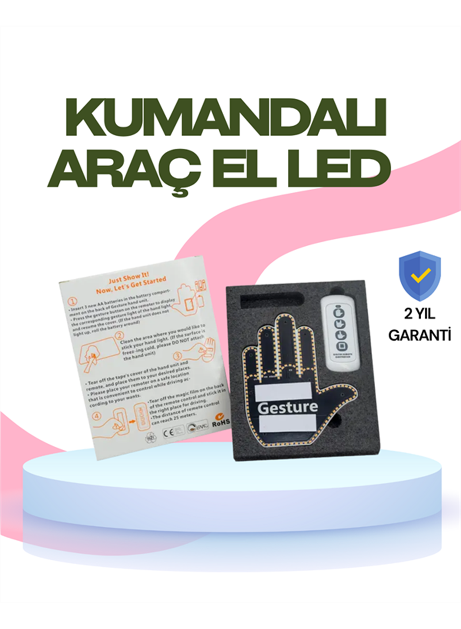 Yüksek Görünürlüklü Otomobil Jest Işığı – 3 Modlu LED Arka Cam Aksesuarı, Pratik ve Eğlenceli