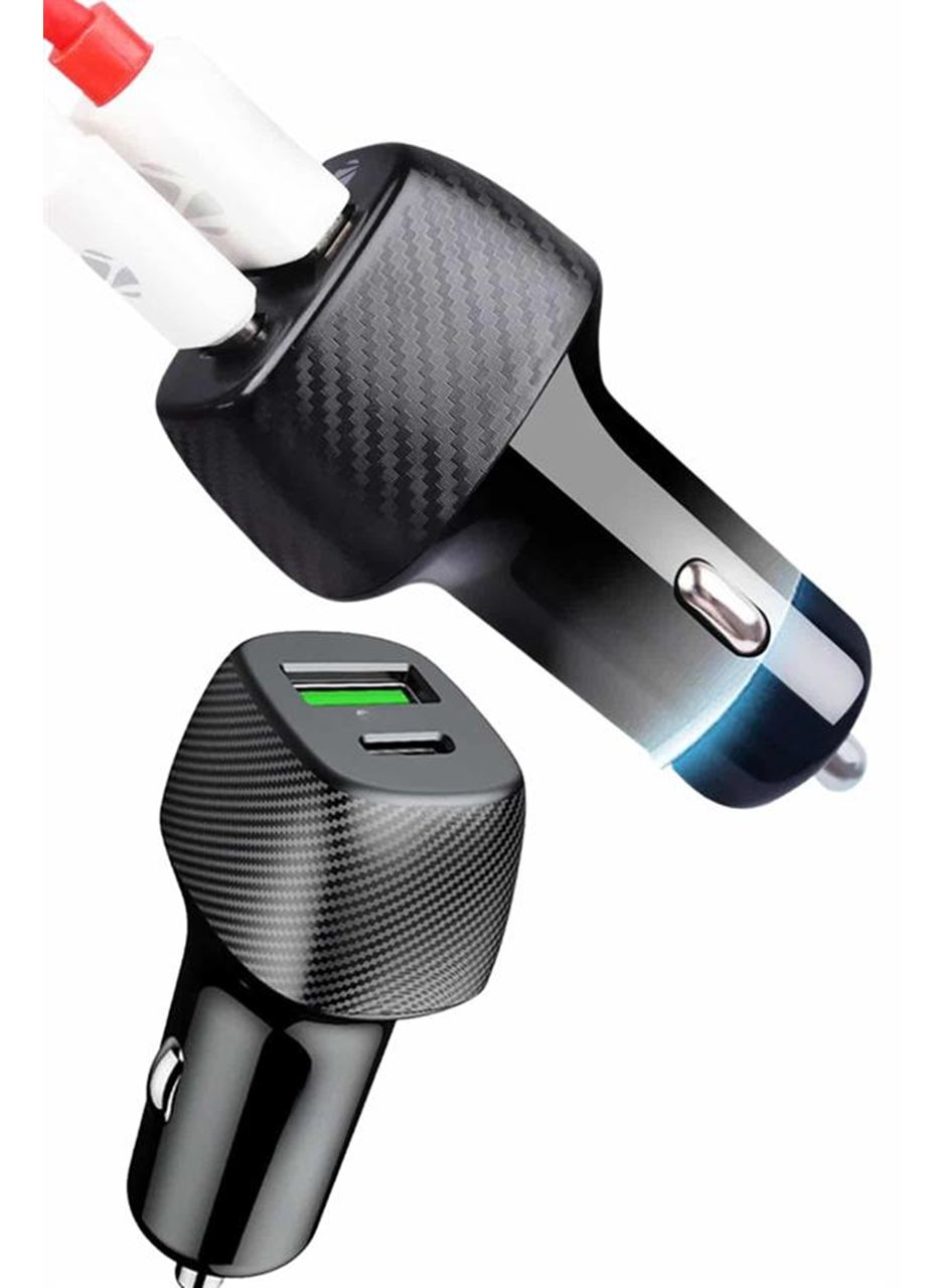 Araç İçi Şarj Cihazı 38W Güç Kapasiteli Type-C Girişli Araba Çakmaklık