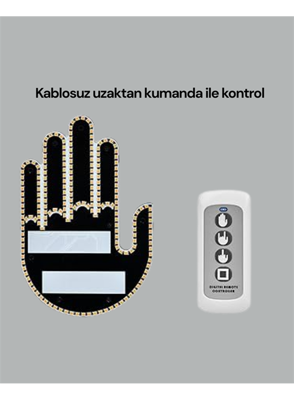 Yüksek Görünürlüklü Otomobil Jest Işığı – 3 Modlu LED Arka Cam Aksesuarı, Pratik ve Eğlenceli