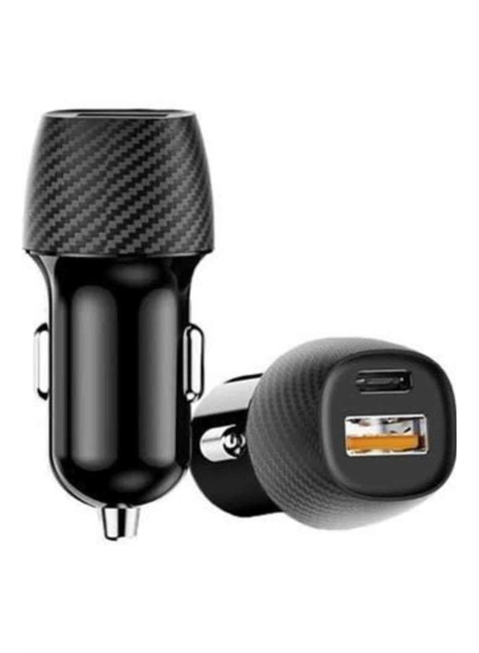 Hızlı Oto Şarj Cihazı 38W Çift Girişli HIzlı Şarj Oto Çakmaklık Type-C