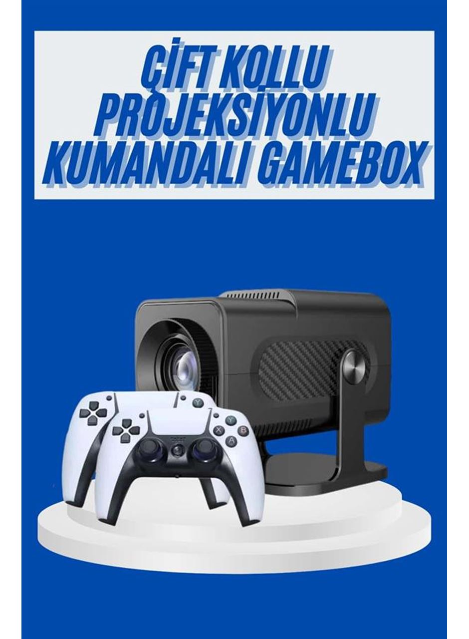 4K Android Smart Wi-fi Çift Kollu Projeksiyon Game Box Kumandalı Taşınabilir