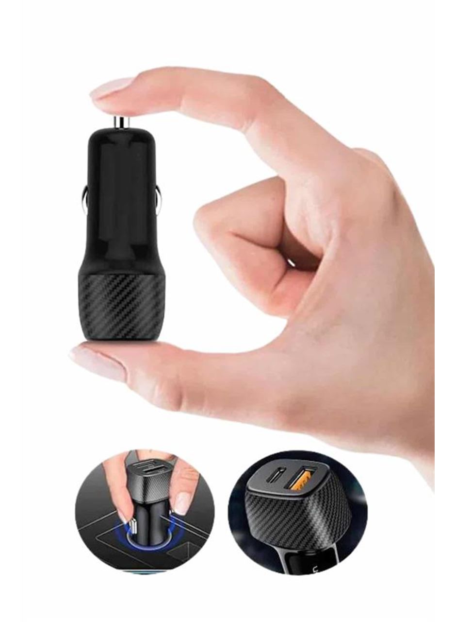 Hızlı Oto Şarj Cihazı 38W Çift Girişli HIzlı Şarj Oto Çakmaklık Type-C