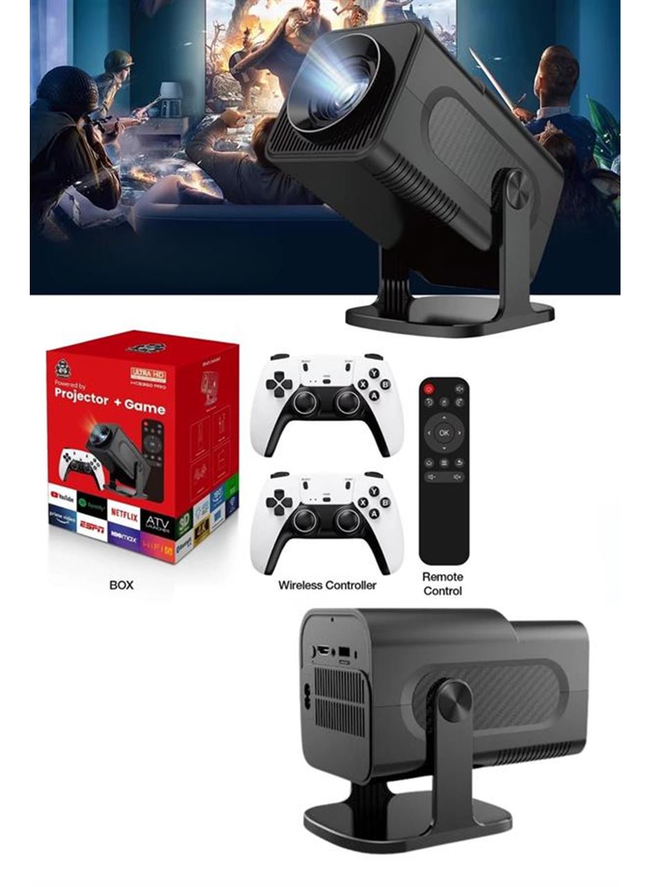 4K Android Smart Wi-fi Çift Kollu Projeksiyon Game Box Kumandalı Taşınabilir