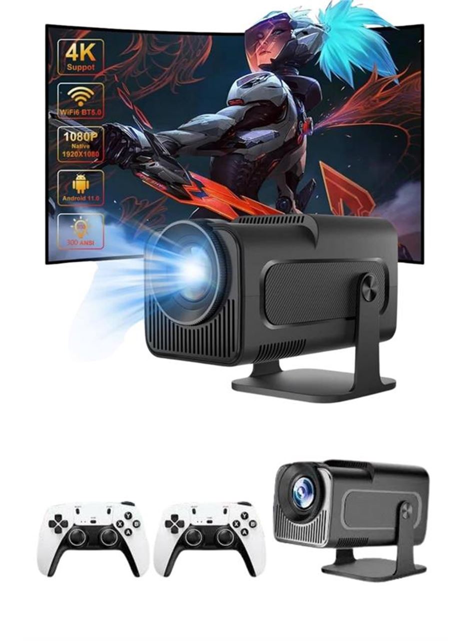 4K Android Smart Wi-fi Çift Kollu Projeksiyon Game Box Kumandalı Taşınabilir
