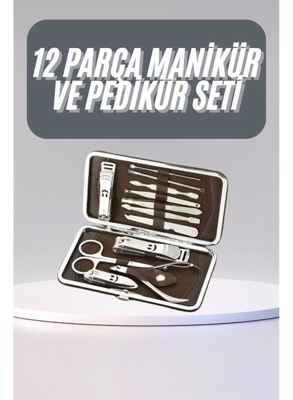 12 Parça Manikür Pedikür Seti Tırnak Bakımı Nasır Temizleme El Ayak Bakımı