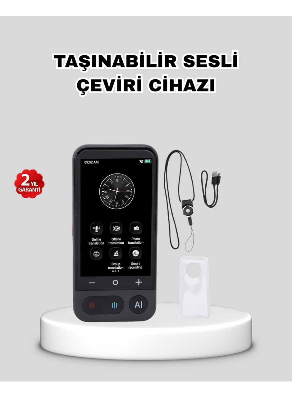 Taşınabilir Akıllı Sesli Çeviri Cihazı – 139 Dil Desteği, Dokunmatik Ekran