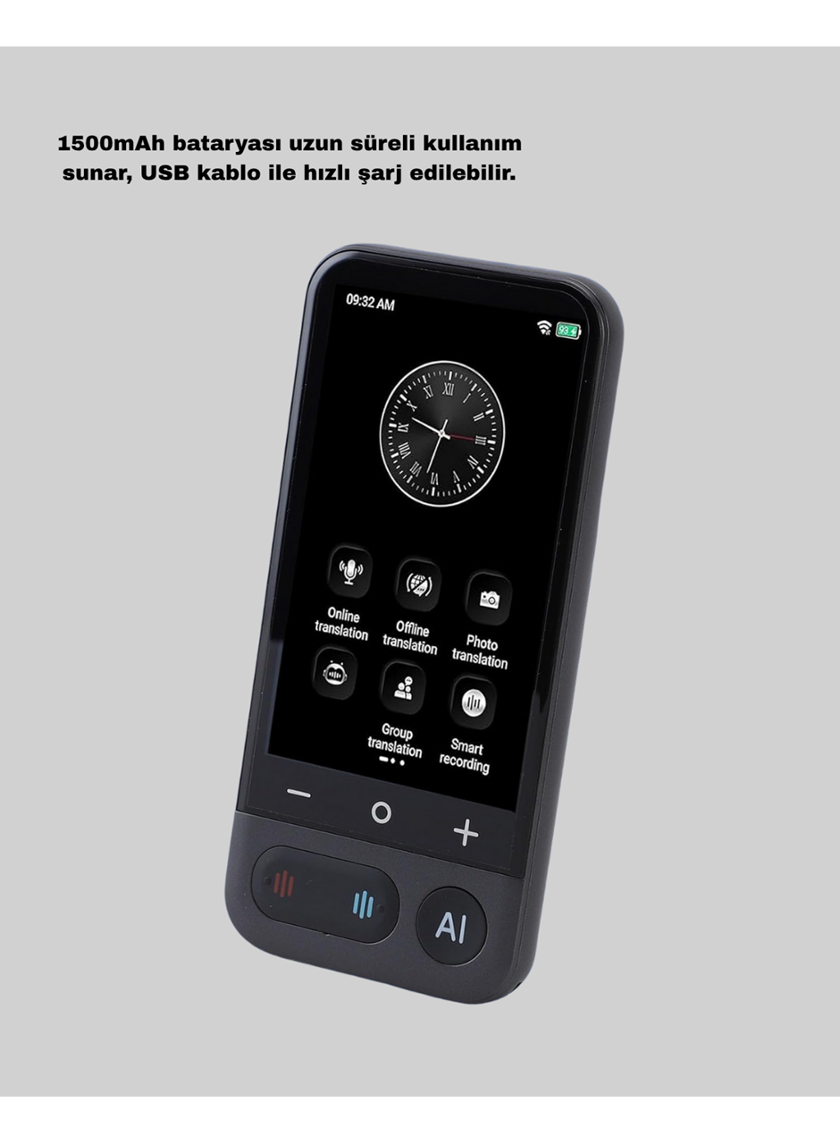 Taşınabilir Akıllı Sesli Çeviri Cihazı – 139 Dil Desteği, Dokunmatik Ekran