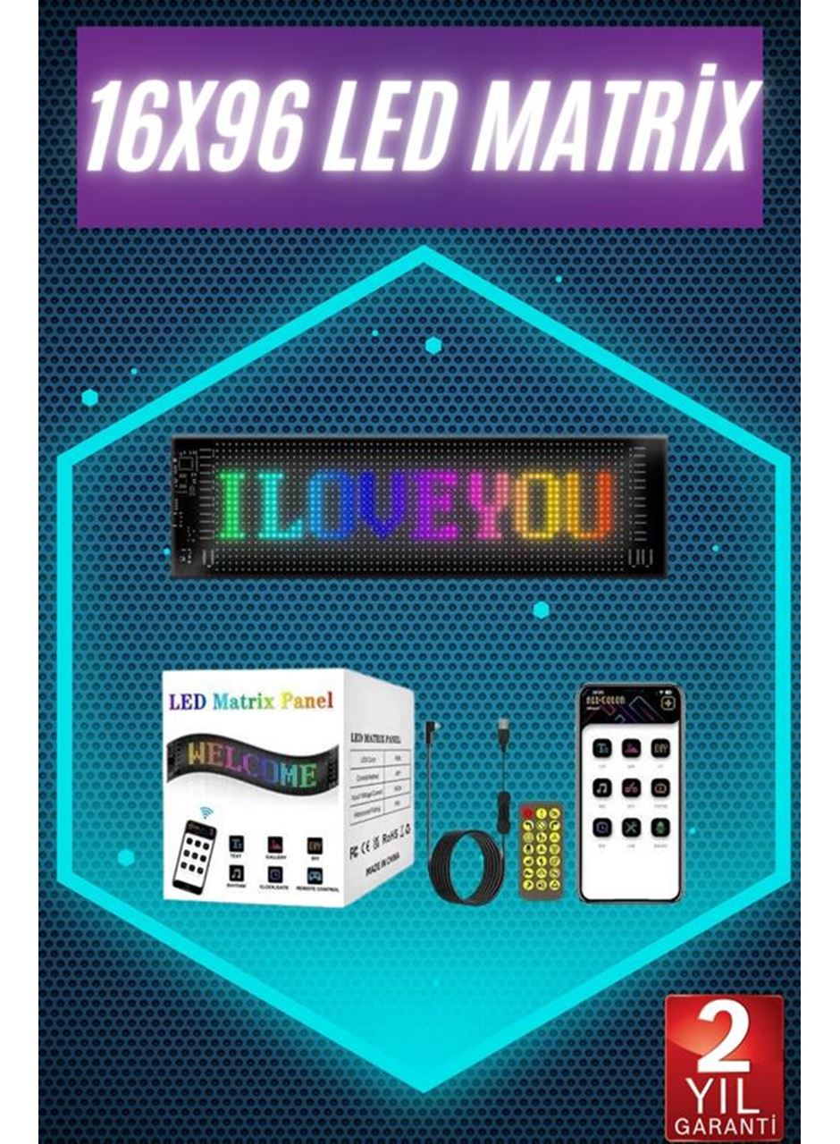 Digital Araba Yazısı Ekran Matrix En Büyük Boy Matrix LED Panel 19*96 pıxel