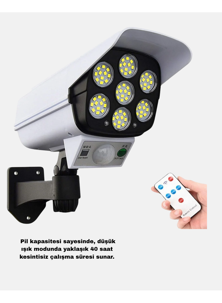 Güneş Paneliyle Şarj Olan Hareket Sensörlü Dış Mekan Güvenlik Lambası Ayarlanabilir