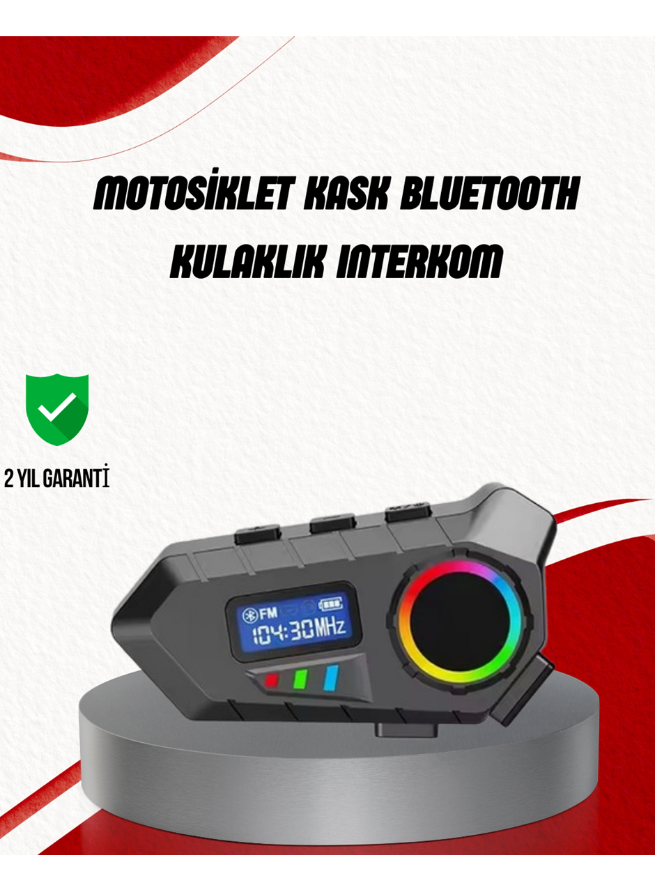 Suya Dayanıklı Bluetooth  İnterkom 5.4 Hoparlör 500mAh Batarya ve FM Radyo Özellikli