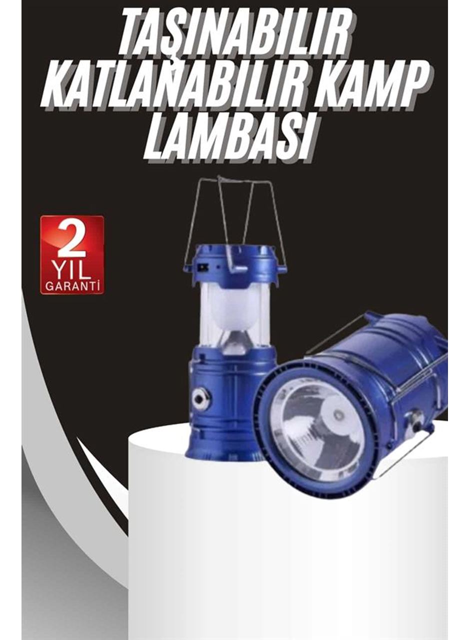 Kamp Lambası Solar Şarjlı Kızaklı Kamp Feneri Led Lamba Işıldak