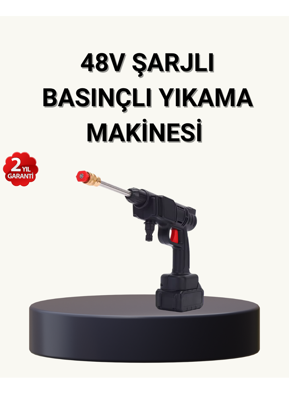 Taşınabilir Basınçlı Yıkama Makinesi – 5m Hortumlu, Köpük Şişeli, 48V Güçlü