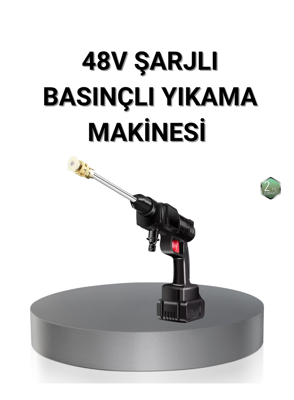 Kablosuz Basınçlı Yıkama Makinesi – 48V Güçlü Motor, 2 Pil ve Köpük Hazneli