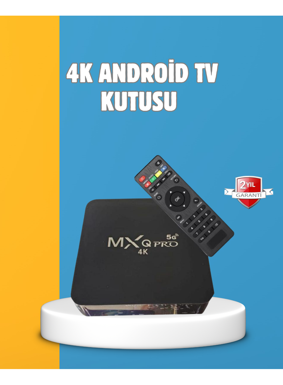 Android TV Box 4K – 2GB RAM 16GB ROM, Kablosuz Wi-Fi Medya Oynatıcı
