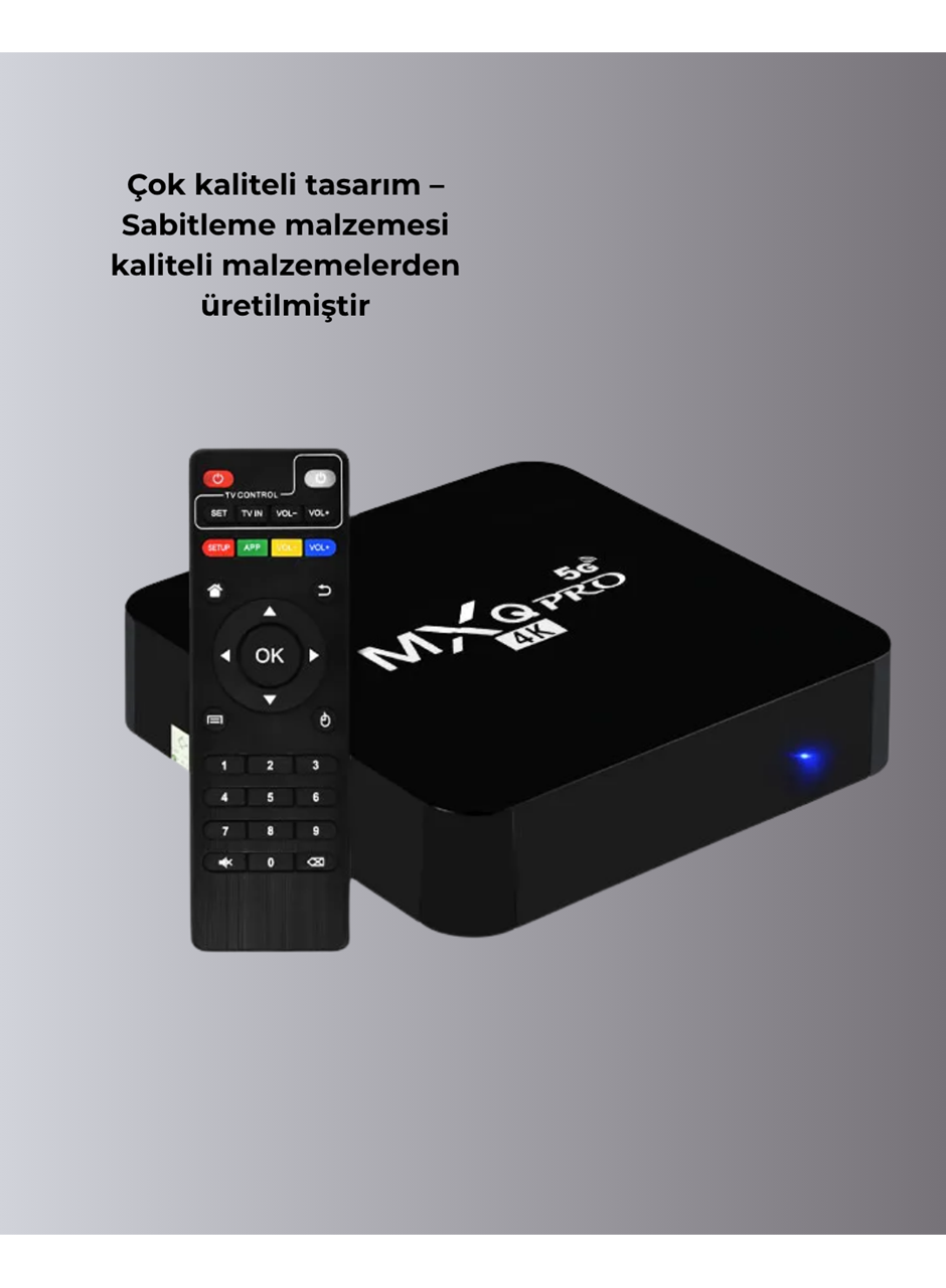 Android TV Box 4K – 2GB RAM 16GB ROM, Kablosuz Wi-Fi Medya Oynatıcı