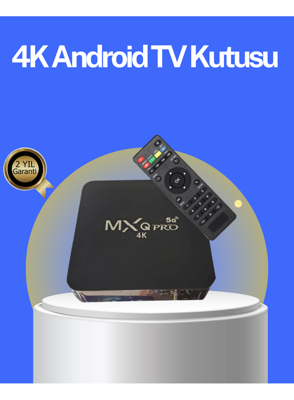 Akıllı Android TV Box – 4K Çözünürlük, 2GB RAM, 16GB Depolama, Hızlı Wi-Fi