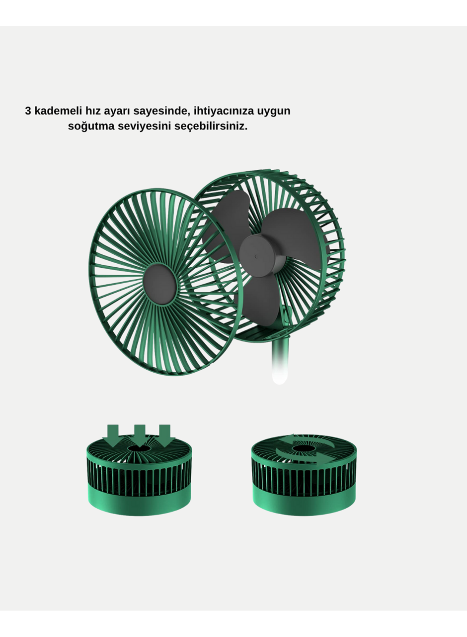 Şarjlı Mini Fan Katlanabilir 3 Hız Ayarlı Taşınabilir Tasarımlı