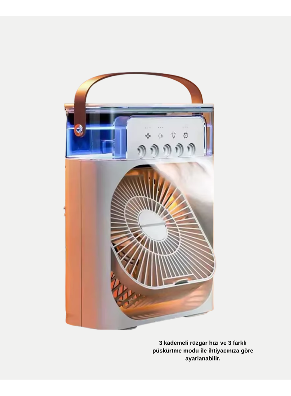 Taşınabilir Mini Klima Fan 3’ü 1 Arada Soğutucu, Nemlendirici ve Gece Lambası