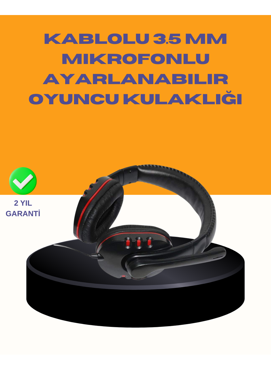 Kırmızı Oyuncu Kulaklığı Bilgisayar Uyumlu Stereo Yüksek Ses Kaliteli
