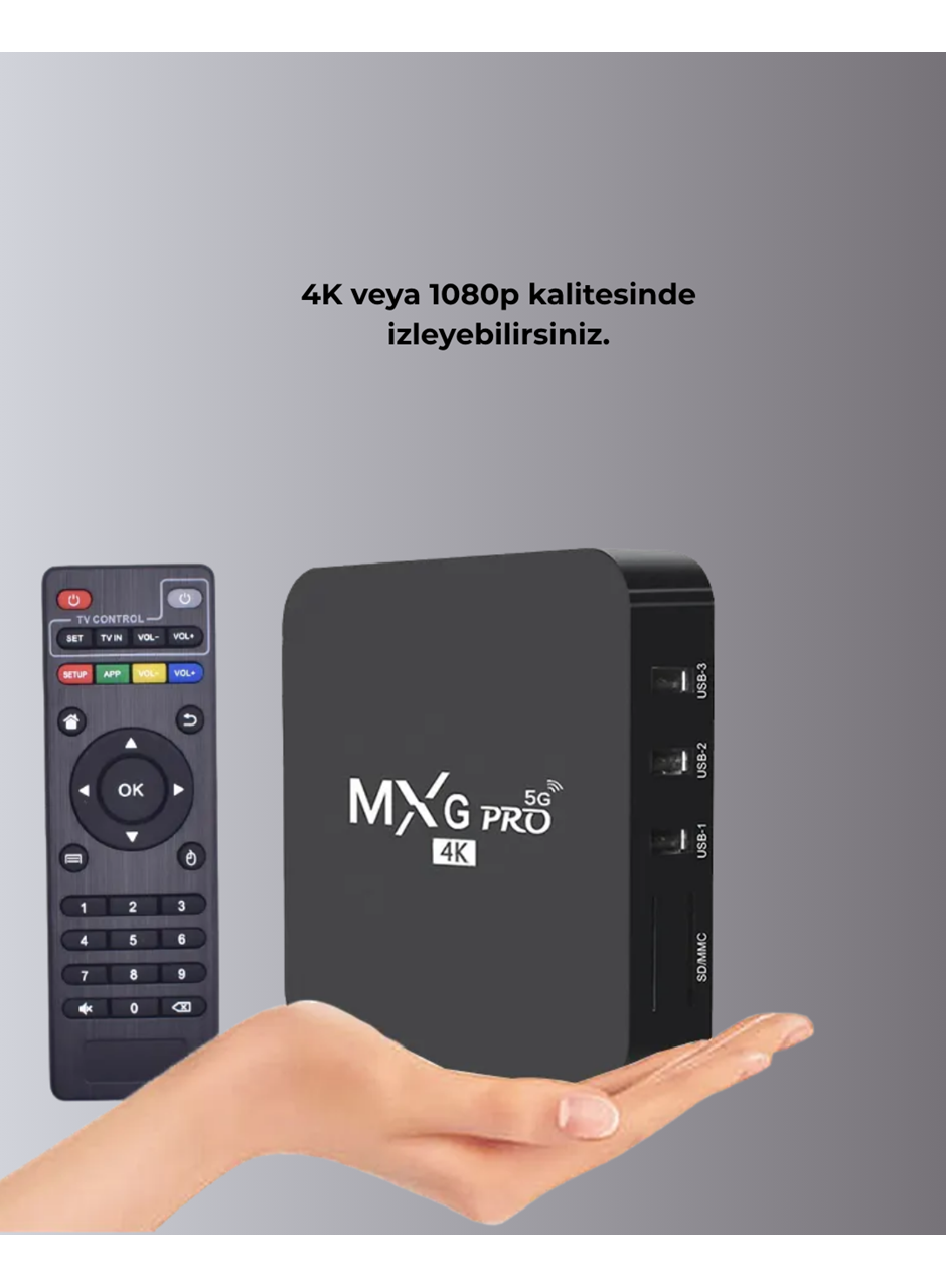 4K Ultra HD TV Box – 2GB RAM, 16GB Hafıza, Android Akıllı Medya Oynatıcı