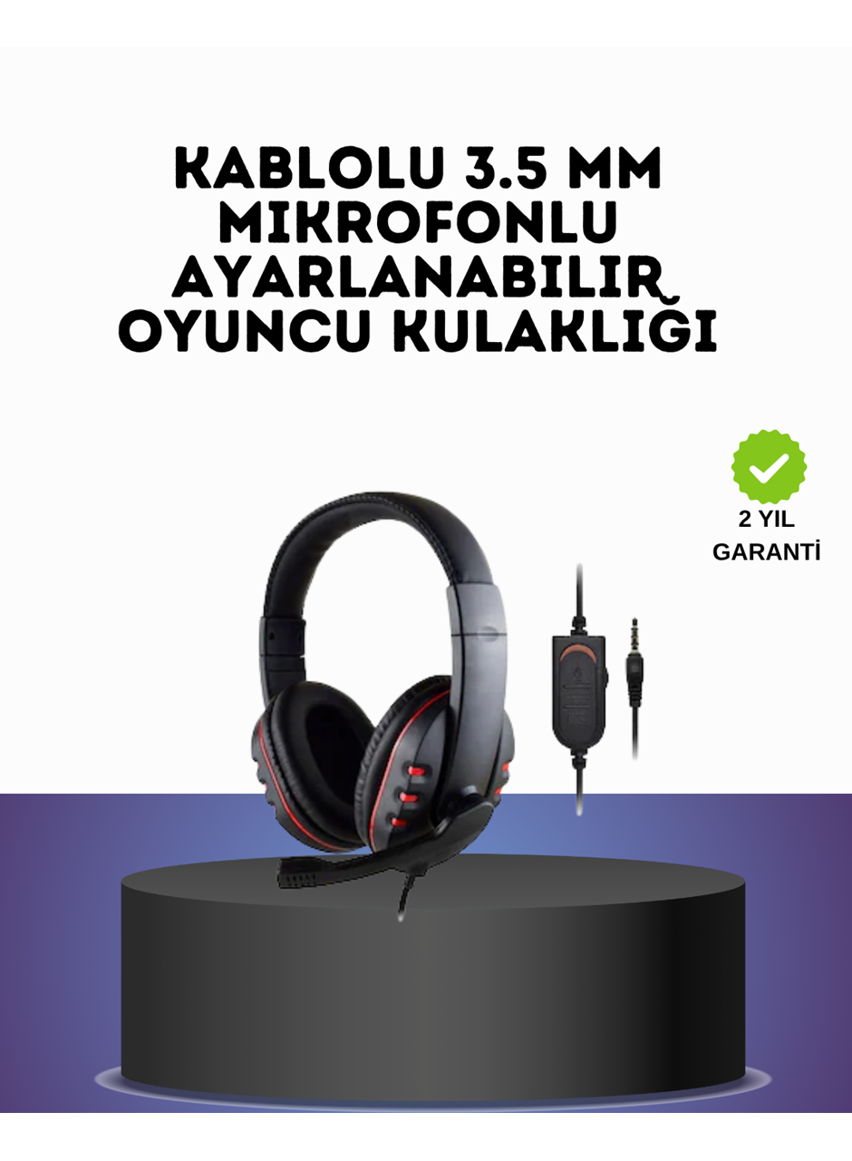 Kırmızı Gaming Headset Mikrofonlu Sağlam Kablolu Konforlu