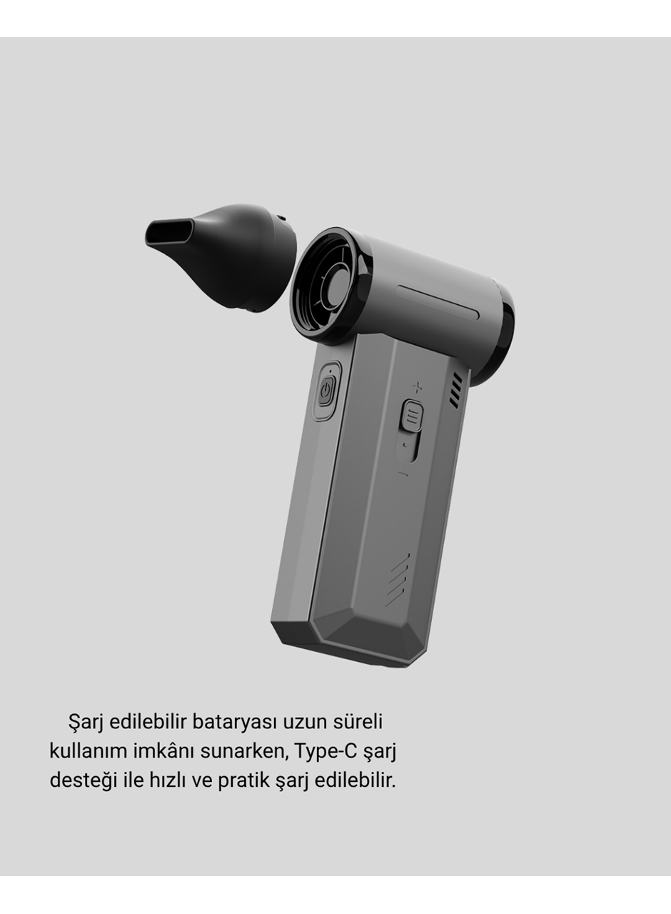 130000 RPM Çok Fonksiyonlu Şarjlı Hava Üfleme ve Vakum Temizlik Cihazı