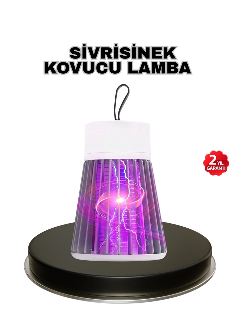 Mor Işıklı Şarjlı Böcek Öldürücü Lamba – Ev, Balkon ve Kamp Kullanımına Uygun