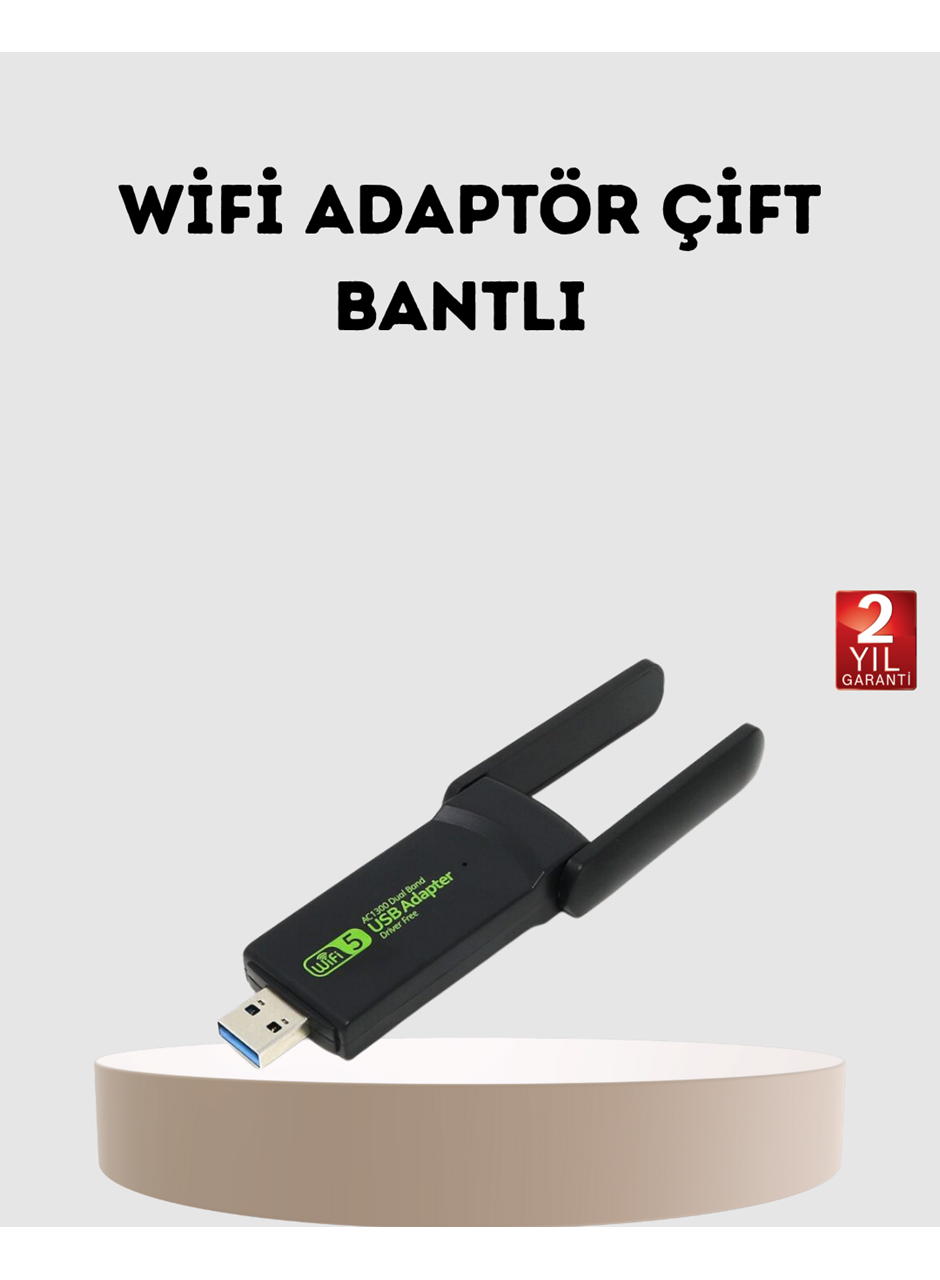 Ultratekno Dual Band WiFi Adaptör – 1200 Mbps, USB 3.0, Çift Antenli, Geniş Kapsama Alanı ve Yüksek Hız