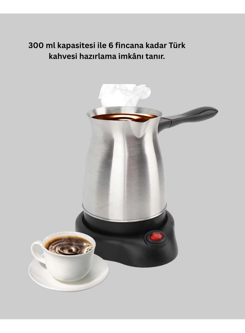 Elektrikli Türk Kahvesi Cezvesi 800W Kablosuz Döner Tabanlı