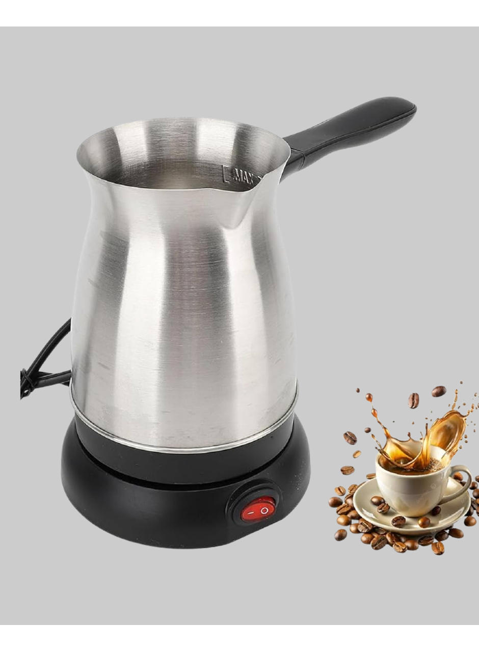 Paslanmaz Çelik Elektrikli Cezve 800W 6 Fincan Kapasiteli