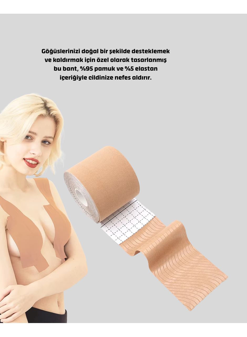 Askısız Görünmez Göğüs Bandı – Dekolteli Kıyafetler İçin Destekleyici Bant - Lisinya