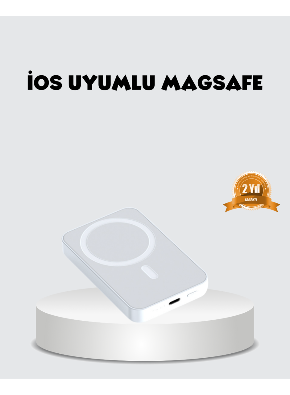 MagSafe Uyumlu Kablosuz Batarya – 27W Hızlı Şarj Destekli Kompakt Güç Bankası